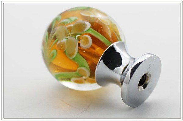 New European&Chinese rural Furniture Handle High Grade Closet  Knobs Coloured glaze& Brass Drawer pull  Free shipping