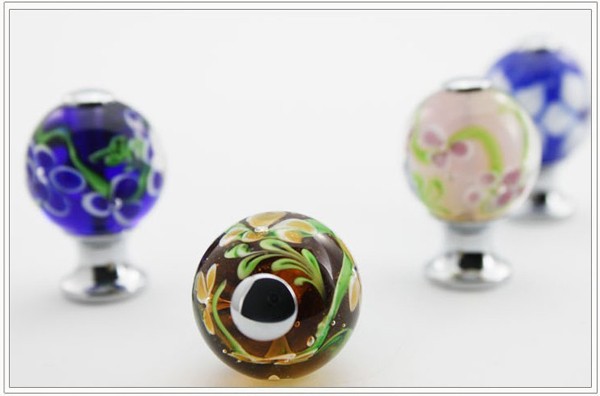 Super fine New European&Chinese rural Furniture Handle High Grade Closet  Knobs Coloured glaze& Brass Drawer pull  Free shipping