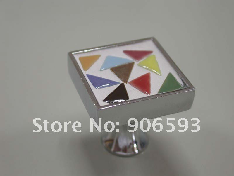 12pcs lot free shippingColourful mosaic porcelain cabinet knobporcelain handleporcelain knobfurniture knob