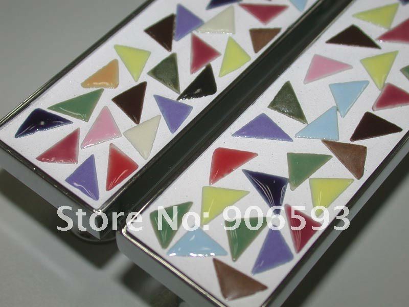 Colourful mosaic porcelain cabinet handle12pcs lot free shippingfurniture handle
