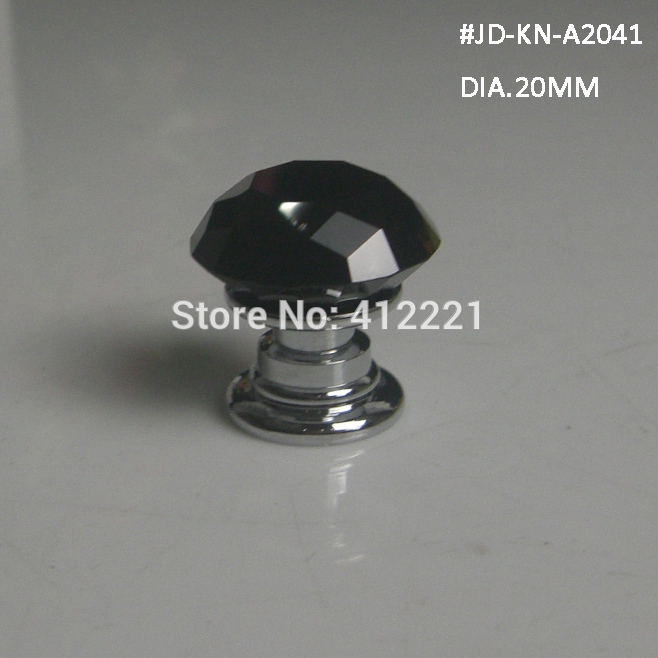 - MOQ 1 Pcs little 20mm black diamond Crystal Glass knob directly from China factory for Cabinet Dresser  Drawer