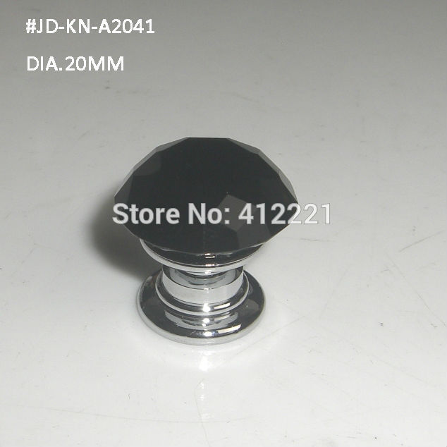 - MOQ 1 Pcs little 20mm black diamond Crystal Glass knob directly from China factory for Cabinet Dresser  Drawer
