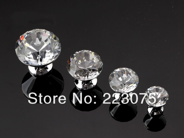 -20mm  K9 Crystal Glass, cabinet Knobs Door Handles / furniture pull / Cupboard knob10pcs/lot