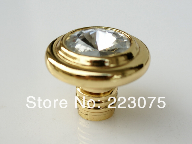 -30mm gold Crystal kitchen Knobs and handles, Knobs for cabinet, Cupboard knob 10pcs/lot