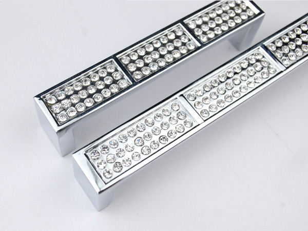 128mm crystal cupboard pull handle / modern style drawer handle, Clear Crystal dresser pull handle l, C: 128mm,L:138mm