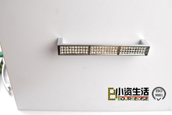 128mm crystal cupboard pull handle / modern style drawer handle, Clear Crystal dresser pull handle l, C: 128mm,L:138mm