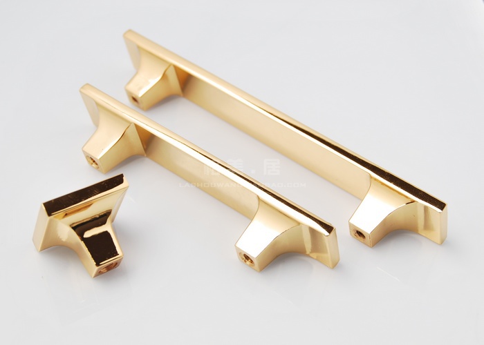 64mm gold crystal cupboard pull handle / modern style drawer handle, Clear Crystal dresser pull handle l, C: 64mm,L:100mm