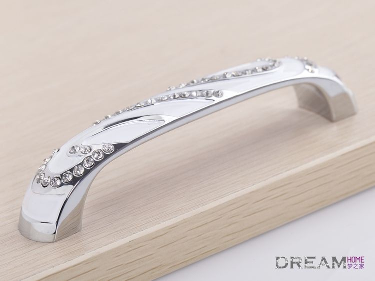 96mm Crystal cabinet handle and pulls/drawer pull handle/ kitchen cabinet hardware  C:96mm L:110mm
