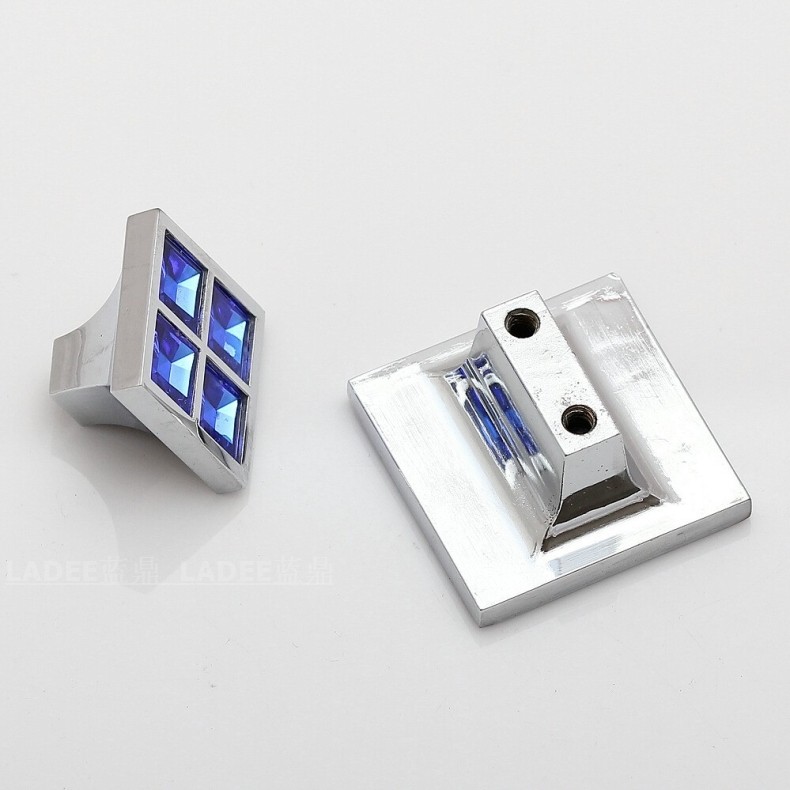 Blue crystal drawer knob, doorknob wardrobe cupboard bedside cabinet TV cabinet knob