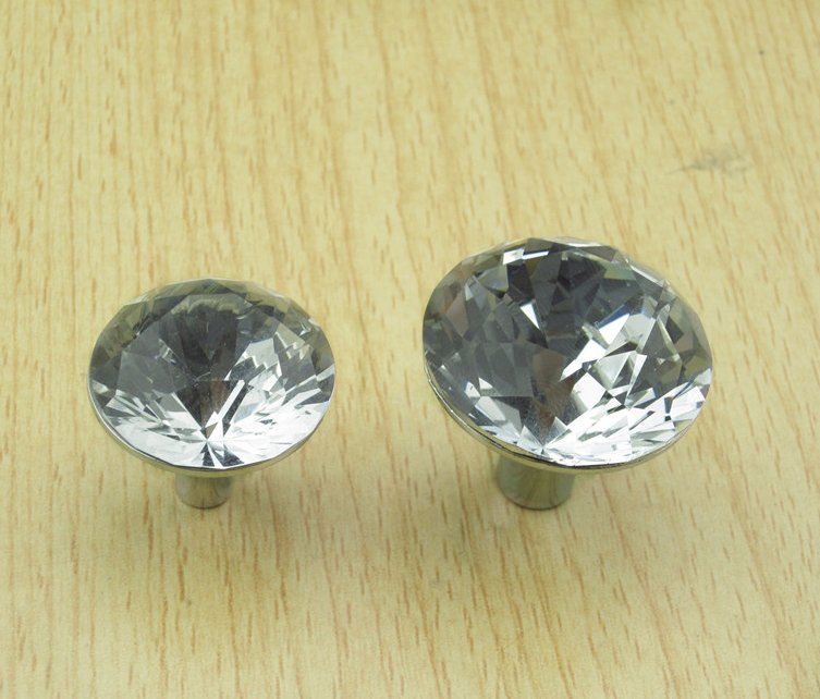 Free Shipping 25mm K9 glass Crystal Knobs Europen style /Clear Crystal,Cupboard knob