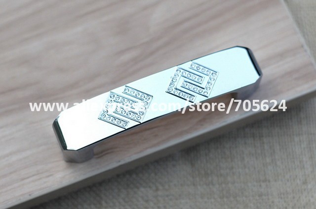 Wholesale 96mm crystal chrome pull cabinet handle 96mm pulls crystal