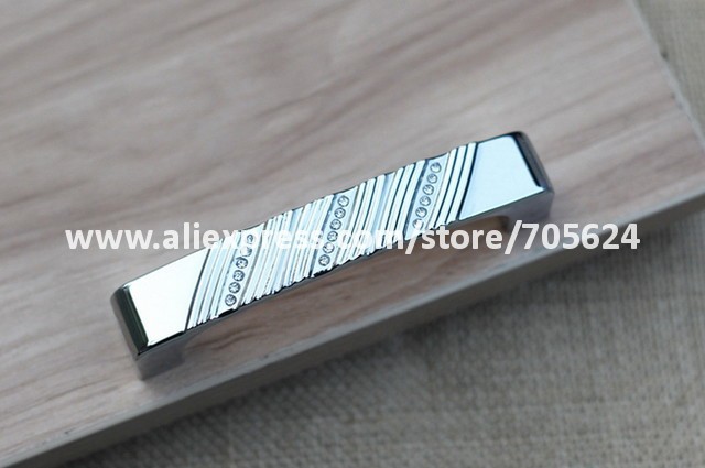 Wholesale 96mm crystal chrome pull cabinet handle 96mm pulls crystal