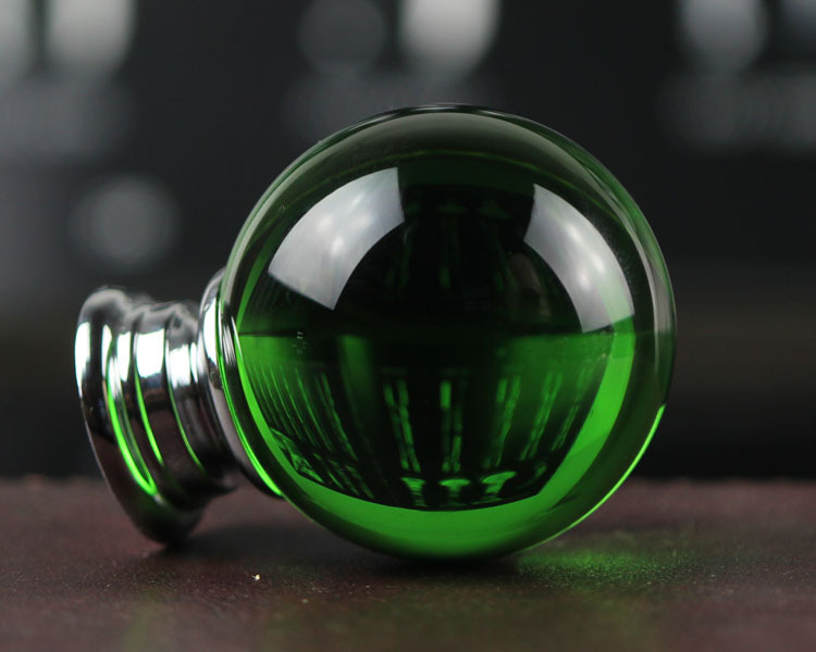 Green Round Ball 40mm K9 Crystal knobs Furniture Cabinet Drawer Pull Handle Kitchen Door Wardrobe Fashion Country Style  Knobs