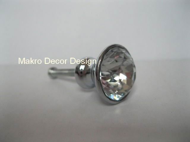 Sparkling diamond crystal cabinet knob20pcs lot free shipping30mmzinc alloy basechrome plated