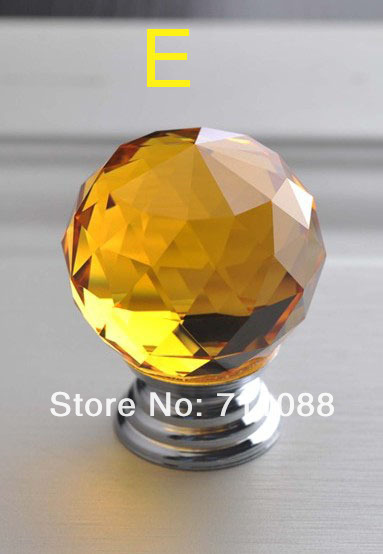 30mm Multicolor Crystal Clear ROUND spherical Cabinet Knob Drawer Pull Handle Kitchen Door Wardrobe Hardware