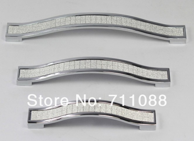 Crystal handle and knobs /Pearl silver handle/crystal drawer pull /furniture hardware handle / door pull pitch:96mm Length:115mm