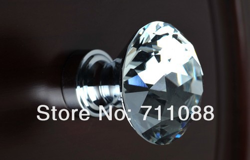Modern European Crystal Handle Single Hole Metal zinc alloy cabinet drawer handle diameter 20mm
