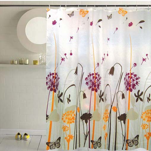 Free Sgipping Wholesale And Retail Promotion Flower Spring Landscape Shower Curtain Waterproof Mouldproof Curtain W/ Hooks