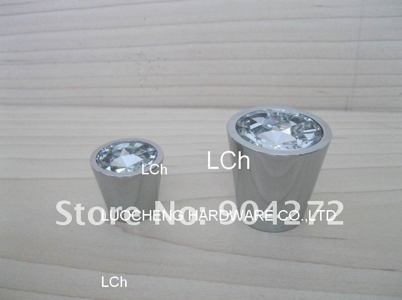 50 PCS/LOT 21MM CLEAR CUT GLASS KNOBS DOOR HANDLES BUTTONS CRYSTAL CABINET KNOBS ON A CHROME ZINC BASE