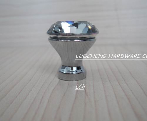 20PCS/ LOT 25 MM CLEAR CRYSTAL CABINET KNOBS WITH ZINC CHORME BASE