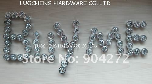 50 PCS/LOT 28MM CLEAR CUT GLASS KNOBS DOOR HANDLES BUTTONS CRYSTAL CABINET KNOBS ON A CHROME ZINC BASE