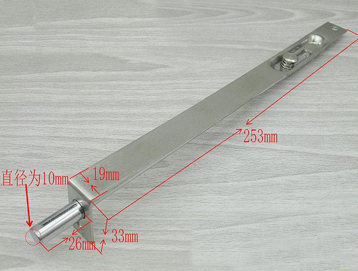 10'' New Stainless Steel 304 Square Door Bolt With Screw