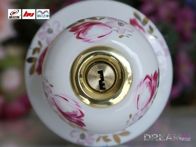 Free Shipping 1pc/lot Ceramic  Door Lock / Ball Lock/ bedroom door lock