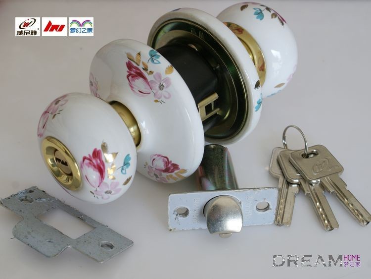 Free Shipping 1pc/lot Ceramic  Door Lock / Ball Lock/ bedroom door lock