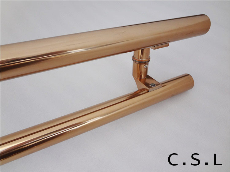 European Luxury Stainless Steel 304 Rose Gold Pull Handle for Glass Wood Door 600mm