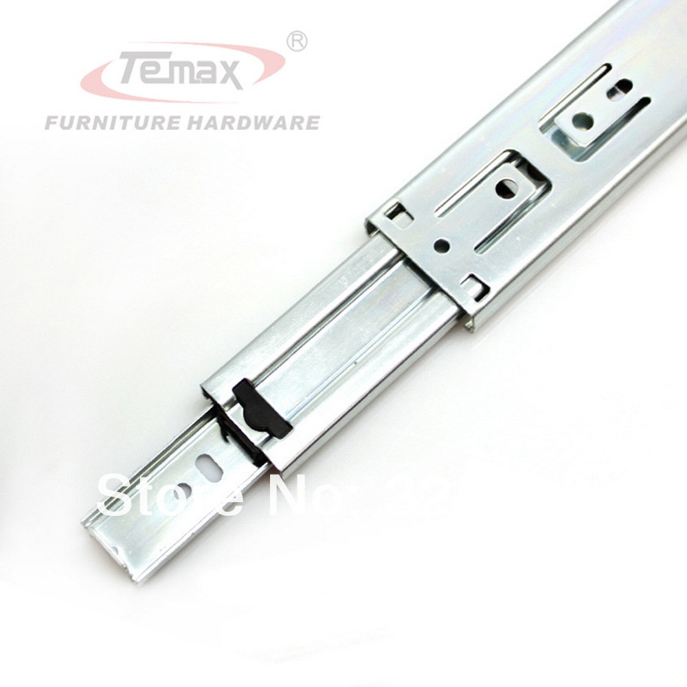 14"push to open drawer slide with 3 section device ball bearing rebound furniture hardware cabinet glides