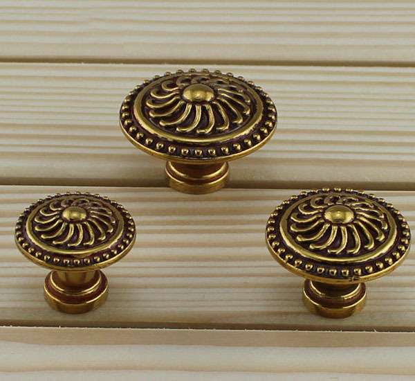 Chinese&European style copper archaize single hole furniture handle Classical drawer/closet knobs/pull