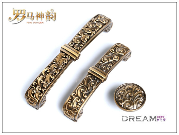 European  and American rural style furniture handle classical coffee zinc alloy pull for cabinet or drawer   Free shipping