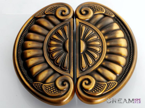 European  rural style furniture handle classical  zinc alloy palace pull coffee rings for cabinet or drawer  Free shipping