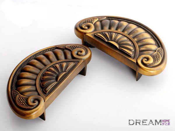European  rural style furniture handle classical  zinc alloy palace pull coffee rings for cabinet or drawer  Free shipping