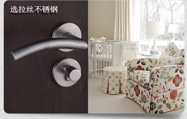 European style fission lock 304 stainless steel indoor door lock the bedroom wooden door handle door lockset  Free shipping