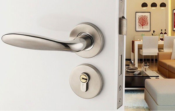 Modern fashion Indoor stainless steel door lock the bedroom wooden fission lock door lockset  Free shipping
