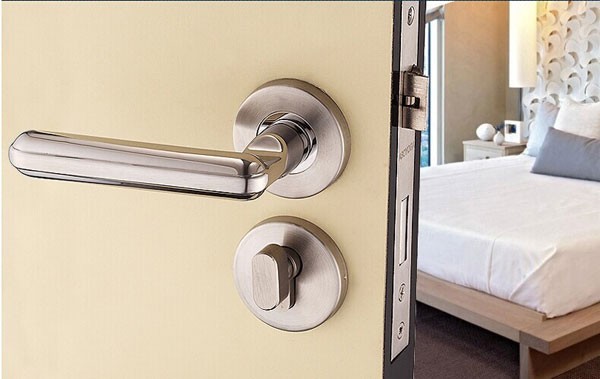 Top quality Modern stainless steel Indoor door lock the bedroom wooden fission lock hardware door lockset  Free shipping