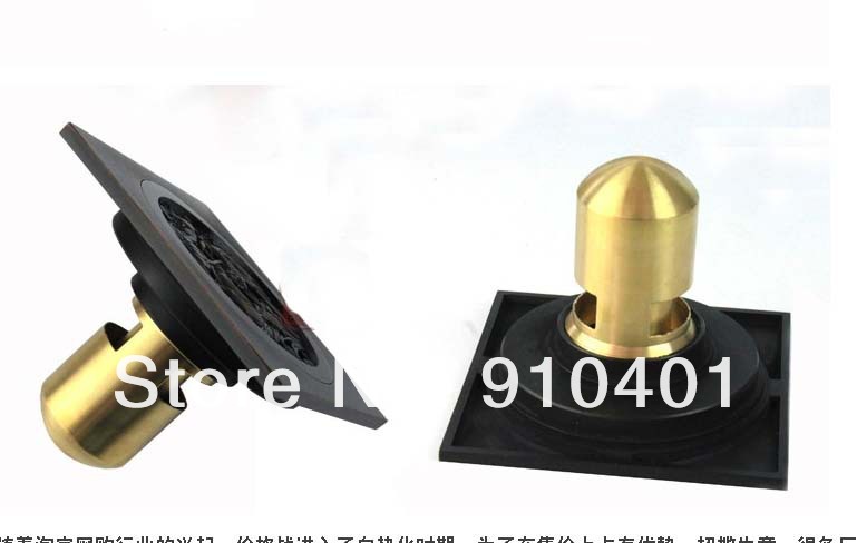 Wholesale And Retail Promotion Luxury Oil Rubbed Bronze Flower Carved Art Drain Bathroom Shower Waste Drainer