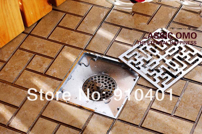 Wholesale And Retail Promotion NEW Modern Square 304 Stainless Steel Chrome Bathroom Shower Drain Washer Waste