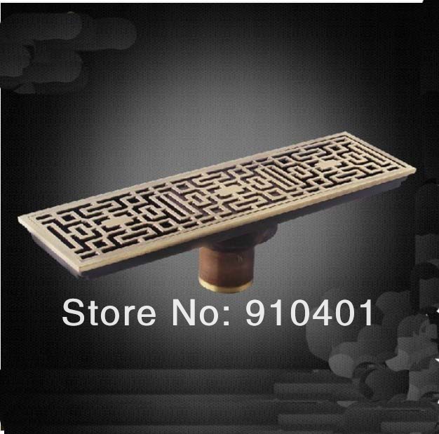 Wholesale And Retail Promotion Square 11" Length Bath Antique Brass Drainer Square Shower Grate Waste Drainer