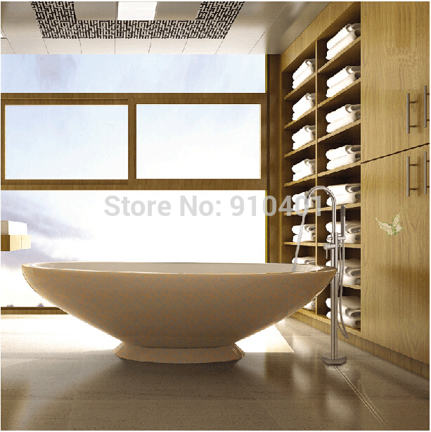 Wholesale And Retail Promotion Chrome Brass Floor Mounted Bathroom Tub Filler Chrome Shower Faucet Mixer Tap