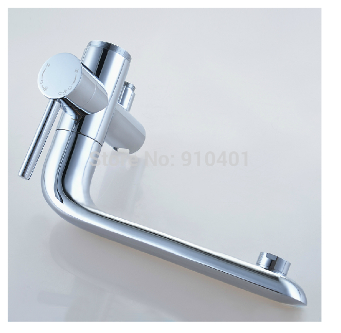 Wholesale And Retail Promotion NEW Free Staning Floor Mounted Bath Tub Filler Bathroom Mixer Tap W/ Hand Shower