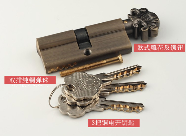 European style classical bronze handle door lock high grade zinc alloy lockset  for gate lockset  richly