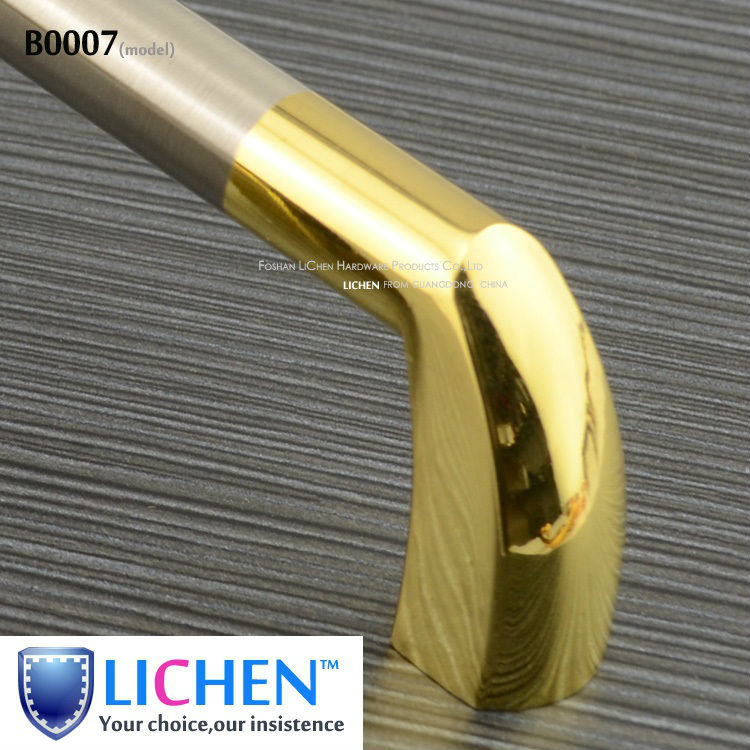 LICHEN  Furniture Hardware Zinc alloy double finishing Handle&Centres Satin Nickel Cabinet Handle&Drawer Handle 