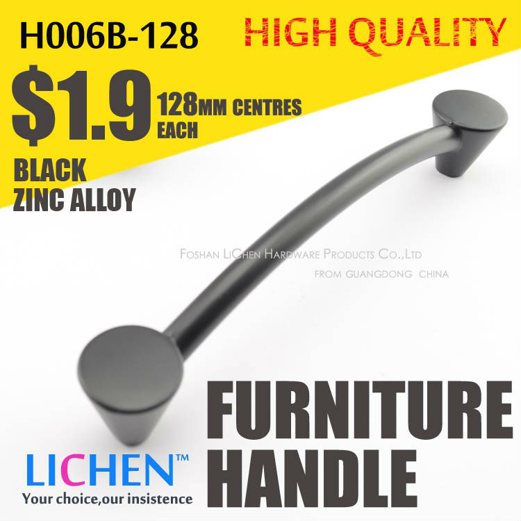 LICHEN H006B-128 Black Zinc alloy Furniture handles