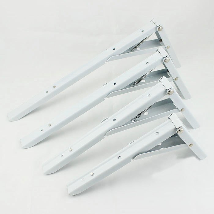 Folding White Shelf Brackets 12" RV Table Metal Bracket
