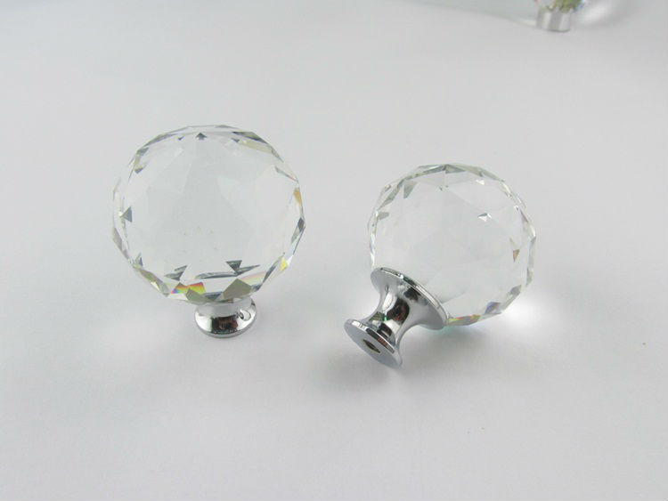 China factory LICHEN C031 Glass knobs knob handle for Drawer Cupboard Armoire Door Aluminium alloy k9 Crystal
