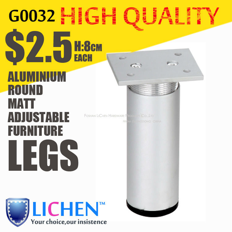 38 Diameter Round Aluminium alloy adjustable Furniture Legs&Cabinet Legs Matt Sofa Legs (4 pieces/lot) LICHEN SOFA FEET