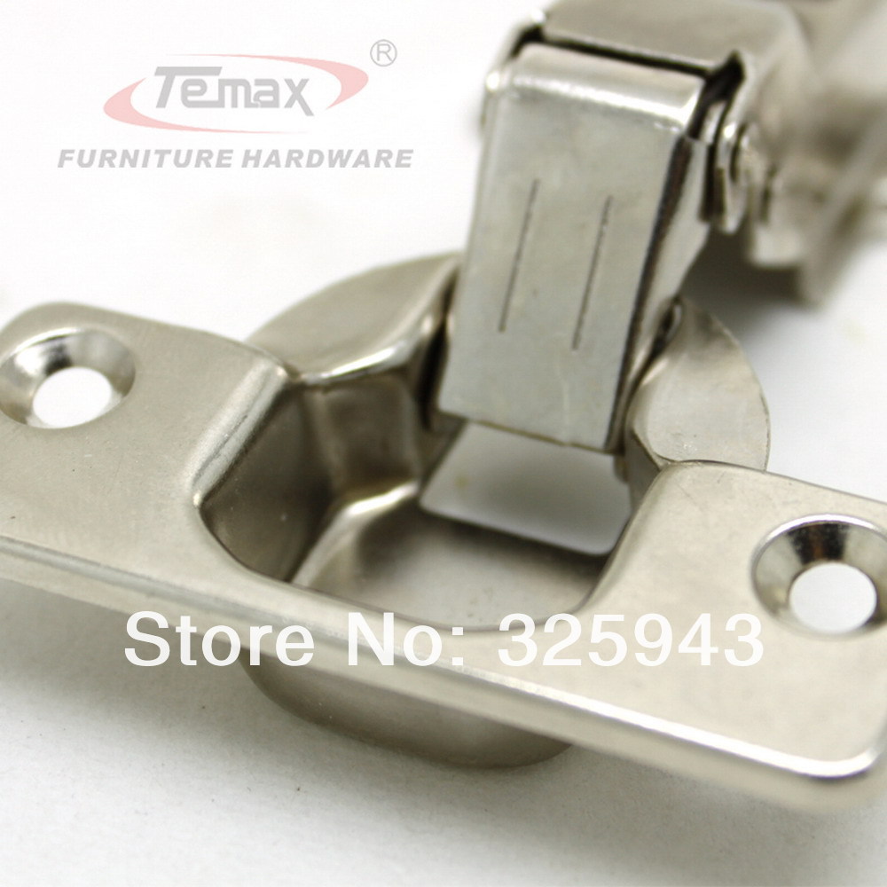 1 Pair 35mm Cup full overlay satin nickel kitchen cabinet door hinges gate hinge without damper