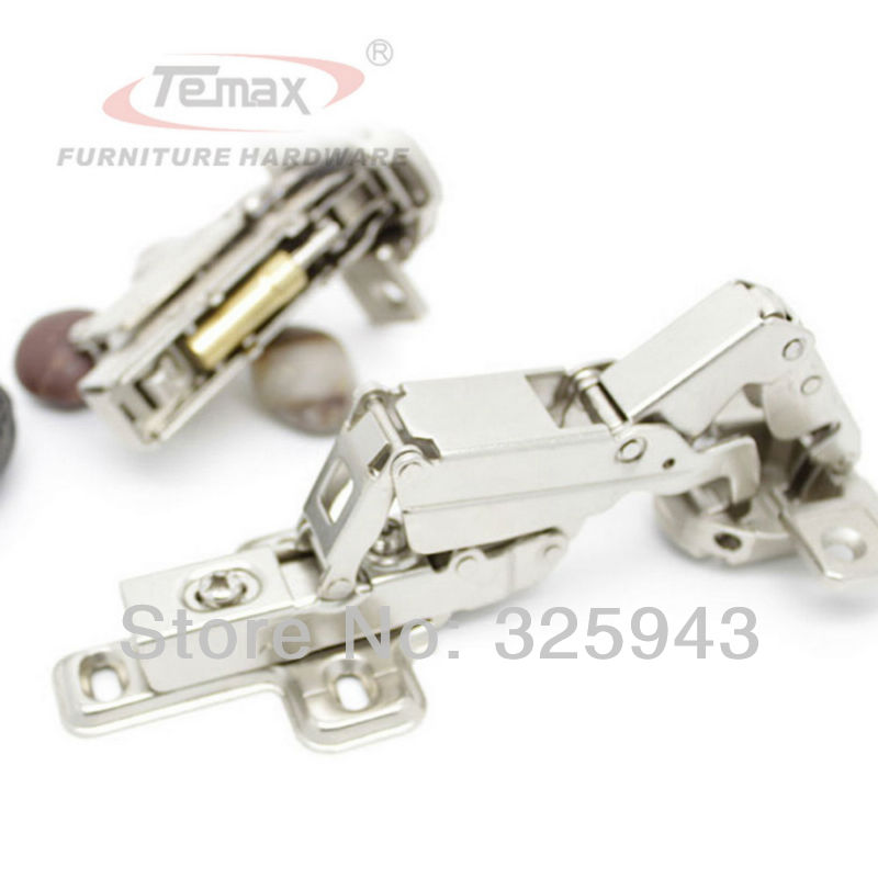 Full overlay Temax Furniture Hinge Steel And Brass Buffer Hydraulic Cabinet Door Hinges 165 degree Clip-on Soft Close